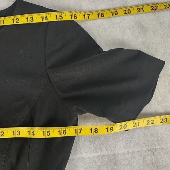 Tahari Arthur S. Levine Black Pencil Zip Short Sleeve Round Neck Dress Size 4 - Picture 8 of 10